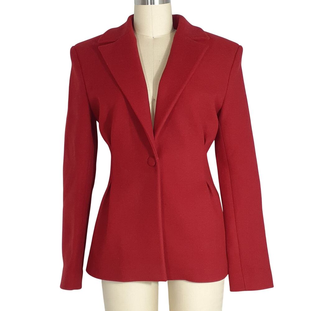 Ceren Ocak Tailored Red Single Button Blazer Size S
